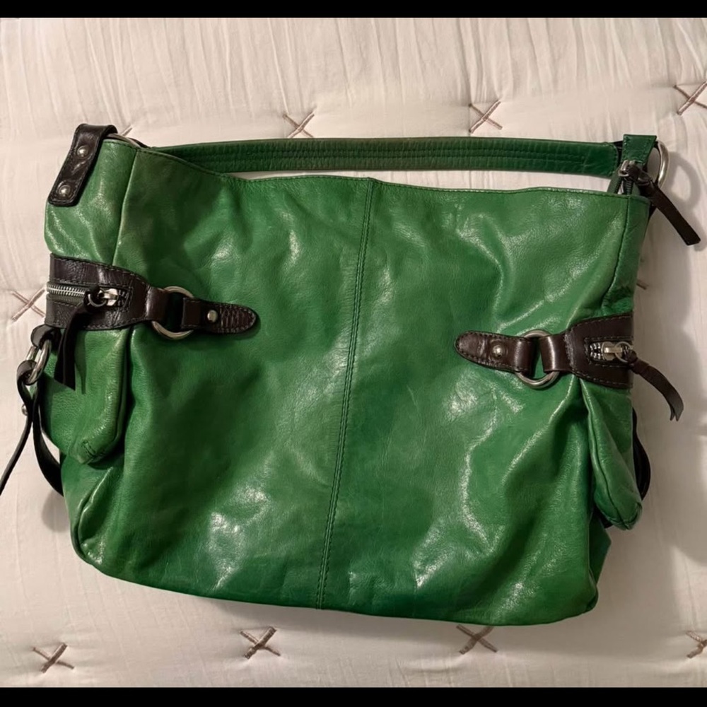 Nino BOSSI Green Leather Shoulder Bag
